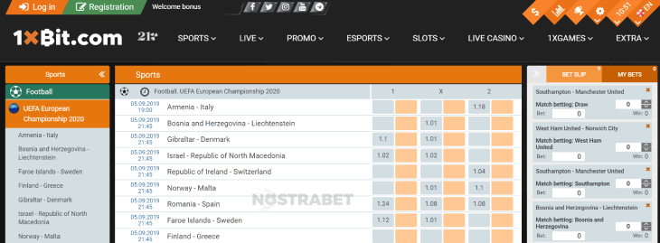 1xBit betting exchange