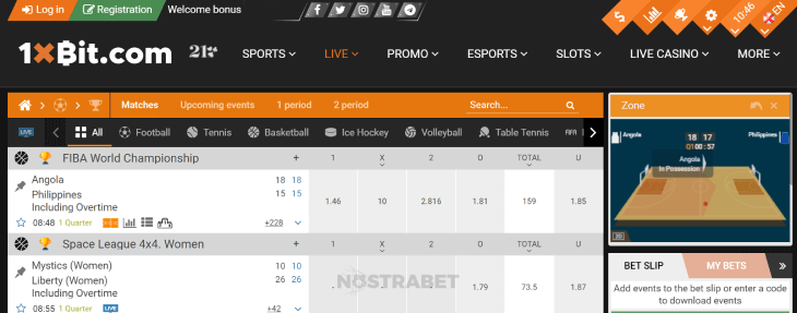1xBit live betting