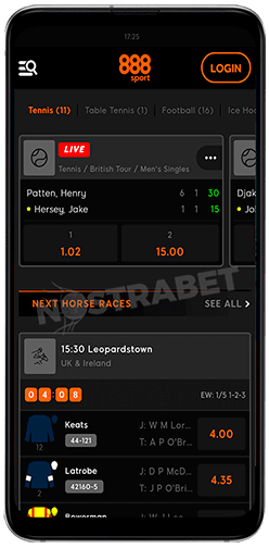 888sports mobile version of sportsbook