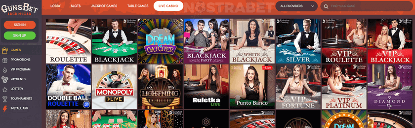 gunsbet live casino