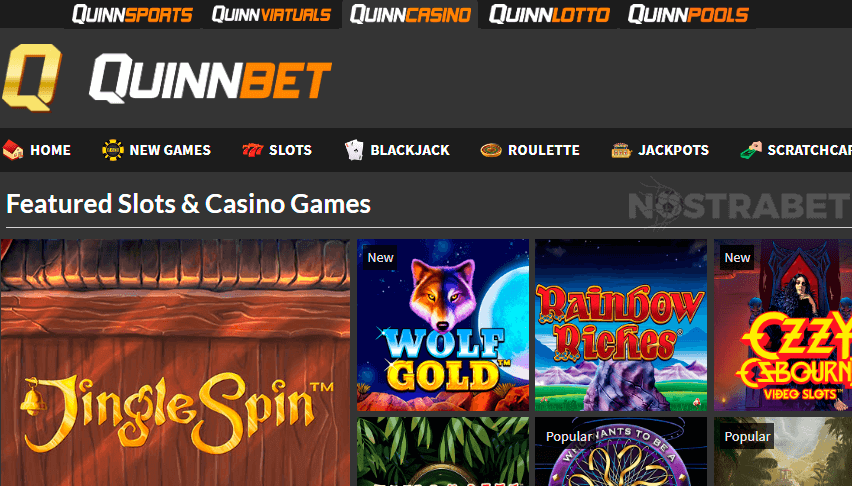QuinnBet casino section