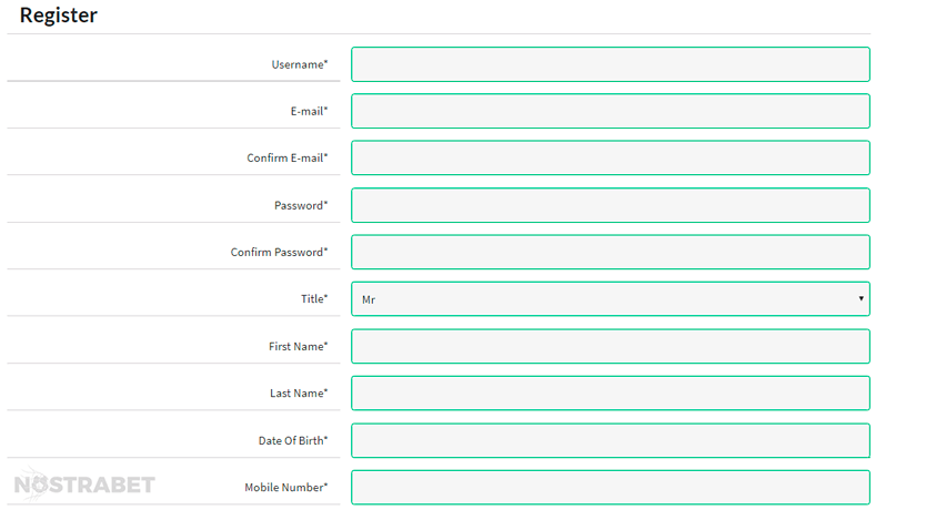 QuinnBet registration form