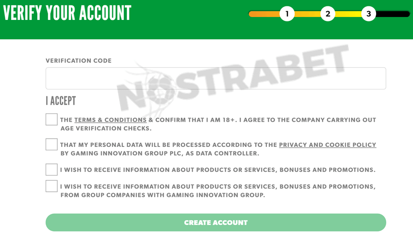 rizk registration form complete