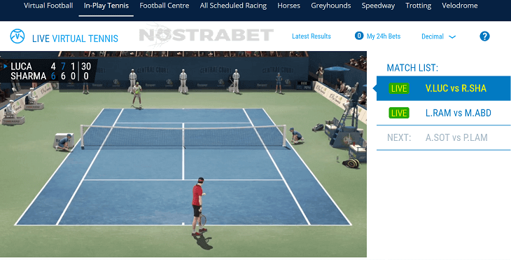 Sportingbet's virtual tennis